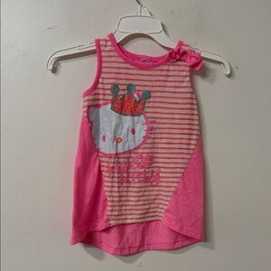 Hello Kitty Pink Striped Kids Tank Top 2013 vintage